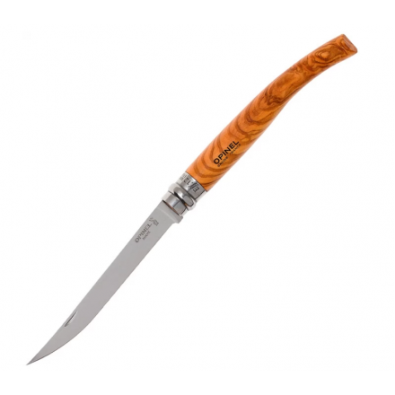 Нож филейный OPINEL №12, нержавеющая сталь, рукоять оливковое дерево